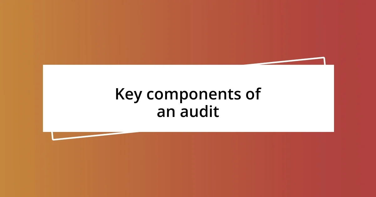 Key components of an audit